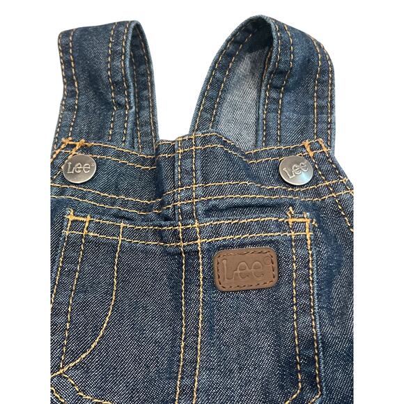 Lee Vintage Darker Denim Shorts Overalls with Adjustable Strap - Size 18 Months - Picture 5 of 5